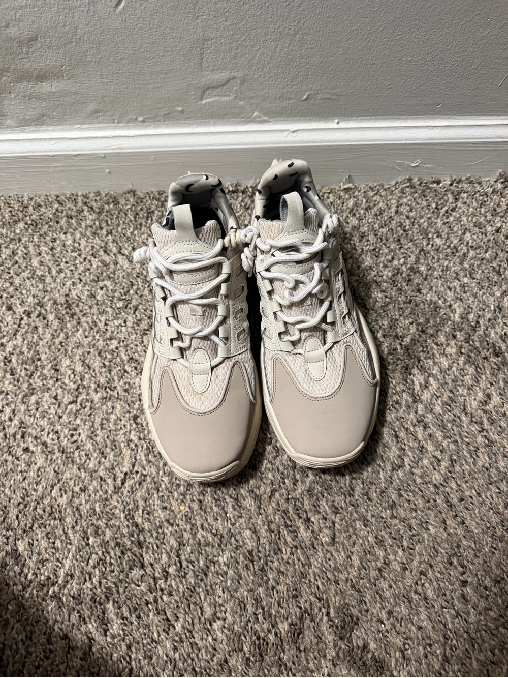 Men's Neutral Lace-Up Sneakers in Cream